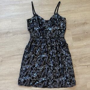 Express Black Sequin Dress